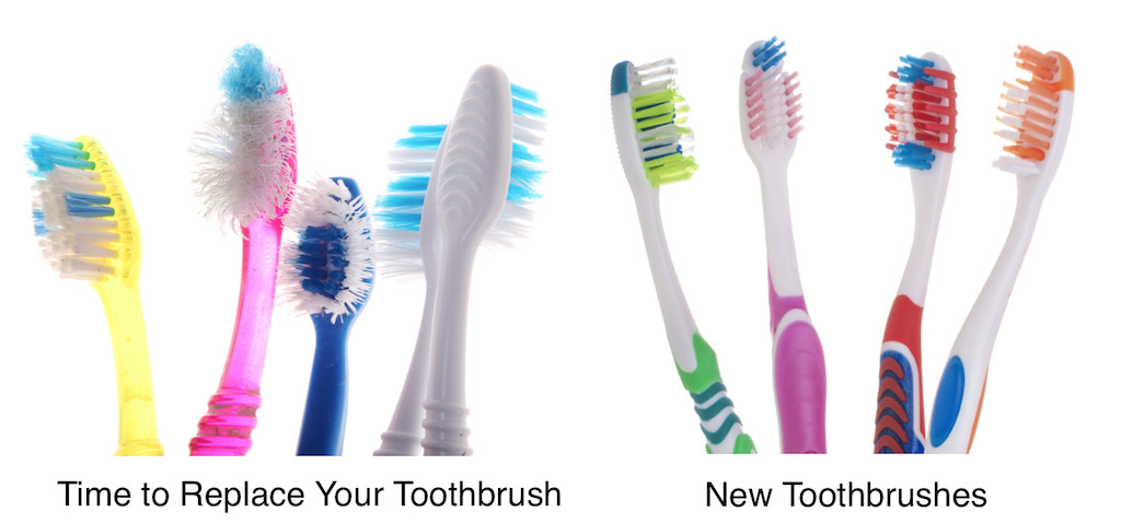Replace old or worn toothbrushes